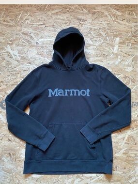 Marmot Black Hoodie with Gray Logo